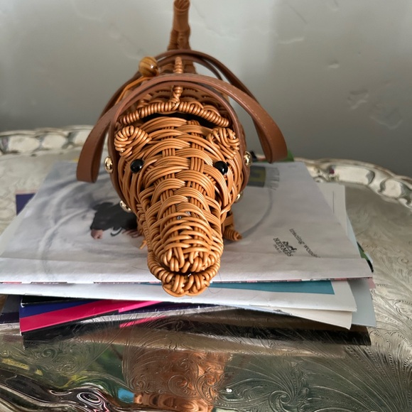 Tommy Bahama Tan Woven Alligator Mini Bag - Picture 4 of 9